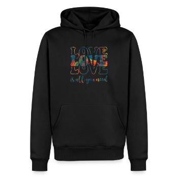 xoxo love you amore Blumen Frauen Valentinstag 14 - Männer Premium Bio Hoodie - Schwarz - Vorne - Nico (187cm)