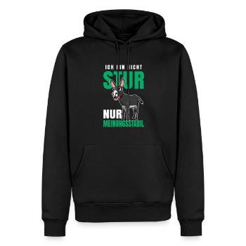 Ich Bin Nicht Stur Nur Meinungsstabil Sturer Esel - Männer Premium Bio Hoodie - Schwarz - Vorne - Nico (187cm)