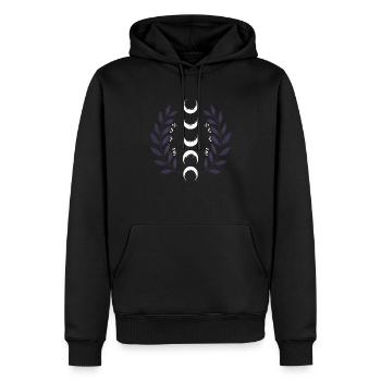 Phase de lune céleste BOHO Fleurs sauvages Zodiaque Sorcière - Sweat à capuche Premium bio Homme - noir - Devant - Nico (187cm)