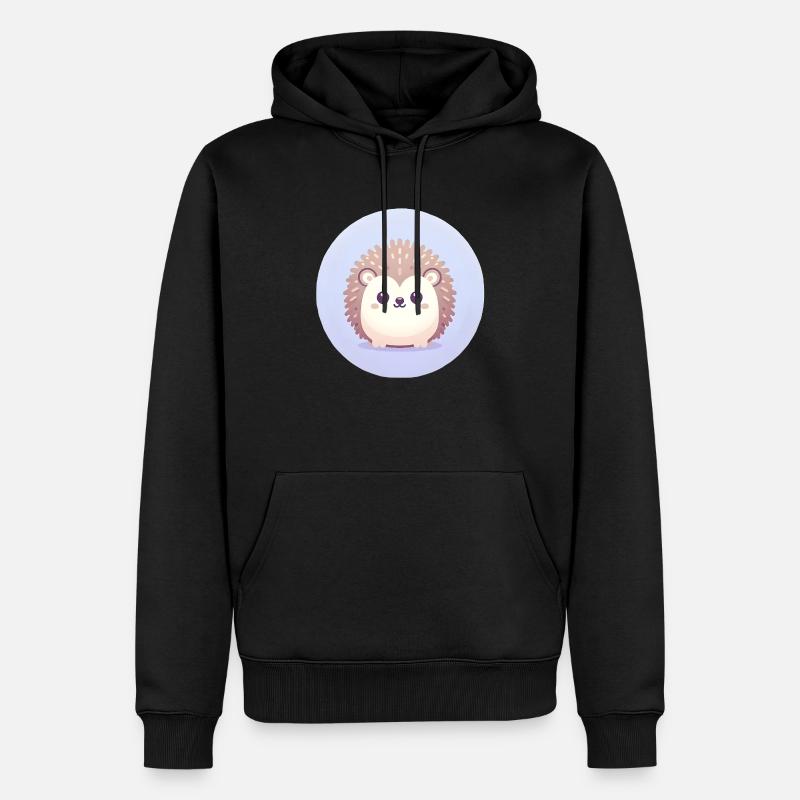 hérisson dessin animé illustration - Sweat à capuche Premium bio Homme - noir