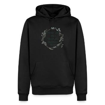 Praise God- Green Text - Men’s Premium Organic Hoodie - black - Front - Nico (187cm)