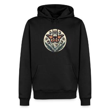 Vintage Monarch Schmetterling - Männer Premium Bio Hoodie - Schwarz - Vorne - Nico (187cm)