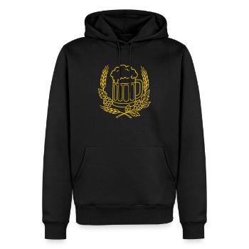 Bahre - Männer Premium Bio Hoodie - Schwarz - Vorne - Nico (187cm)