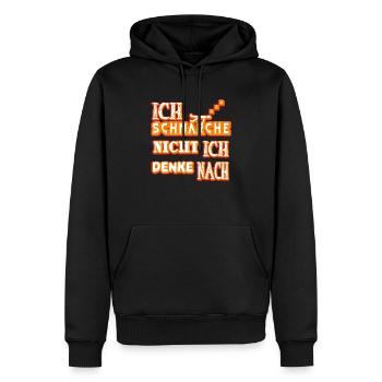 Ich Schnarche Nicht ich Denke Nach - Männer Premium Bio Hoodie - Schwarz - Vorne - Nico (187cm)
