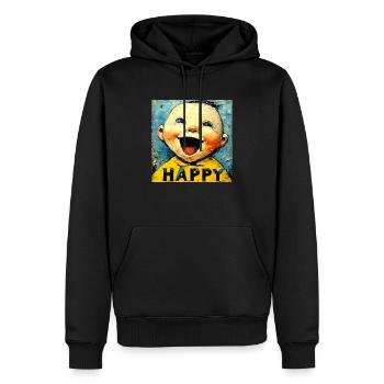 « Bébé heureux » de van Gogh - Sweat à capuche Premium bio Homme - noir - Devant - Nico (187cm)