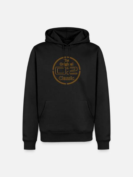 Logo 02 Orange - Männer Premium Bio Hoodie - Schwarz
