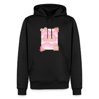 Good Vibes - Männer Premium Bio Hoodie - Schwarz - Vorne - Nico (187cm)