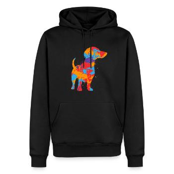 Dackel Mama bunter Dachshund Kinder Mädchen Teckel - Männer Premium Bio Hoodie - Schwarz - Vorne - Nico (187cm)