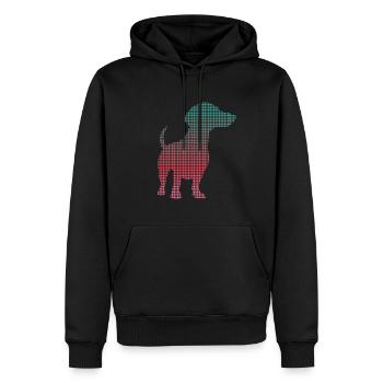 Dackel Mama verpixelt Dachshund Frauen Teckel - Männer Premium Bio Hoodie - Schwarz - Vorne - Nico (187cm)