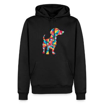 Dackel Mama Dachshund Kinder Frauen Mädchen Teckel - Männer Premium Bio Hoodie - Schwarz - Vorne - Nico (187cm)