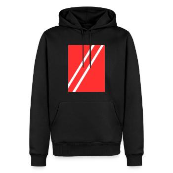 Streifen rot - Männer Premium Bio Hoodie - Schwarz - Vorne - Nico (187cm)