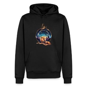 Leo Löwe Sterne Geschenk - Männer Premium Bio Hoodie - Schwarz - Vorne - Nico (187cm)