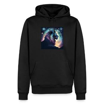 Leo Löwe Sternzeichen Geschenk - Männer Premium Bio Hoodie - Schwarz - Vorne - Nico (187cm)