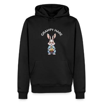 Idée de cadeau de Pâques grand-père lapin - Sweat à capuche Premium bio Homme - noir - Devant - Nico (187cm)