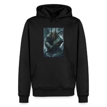 Cadeau géant de la mythologie norvégienne - Sweat à capuche Premium bio Homme - noir - Devant - Nico (187cm)