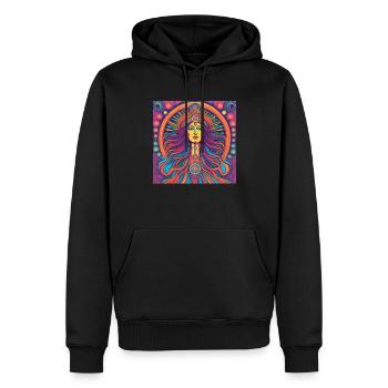 Vierge Spiritualité Cadeau - Sweat à capuche Premium bio Homme - noir - Devant - Nico (187cm)