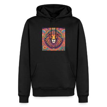 Cadeau du zodiaque spirituel Lion - Sweat à capuche Premium bio Homme - noir - Devant - Nico (187cm)