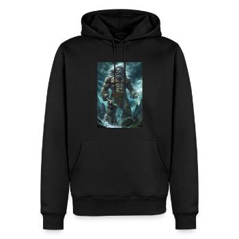 Riese Giant Geschenk - Männer Premium Bio Hoodie - Schwarz - Vorne - Nico (187cm)