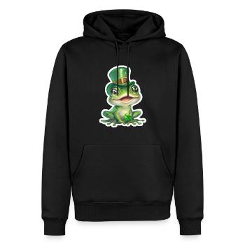 St. Patrick's Day Frog Gift - Men’s Premium Organic Hoodie - black - Front - Nico (187cm)