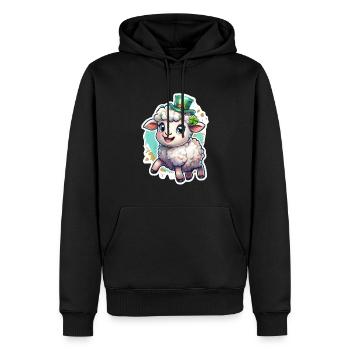 Cadeau de mouton pour la Saint-Patrick - Sweat à capuche Premium bio Homme - noir - Devant - Nico (187cm)
