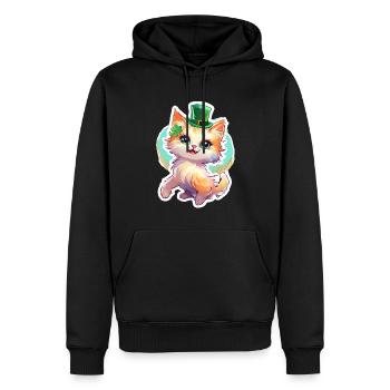 Cadeau de chat pour la Saint-Patrick - Sweat à capuche Premium bio Homme - noir - Devant - Nico (187cm)