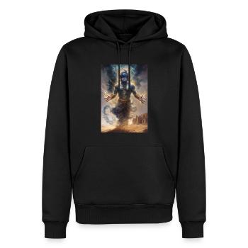 Gini Mythologie Mythe Cadeau - Sweat à capuche Premium bio Homme - noir - Devant - Nico (187cm)
