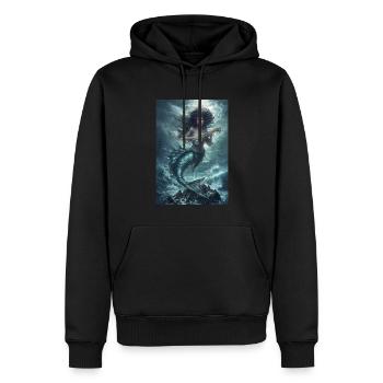 Sirène Mythologie Mythe Cadeau - Sweat à capuche Premium bio Homme - noir - Devant - Nico (187cm)
