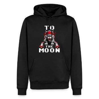 Kitty to the moon stock stock - Men’s Premium Organic Hoodie - black - Front - Nico (187cm)