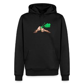 Betterave à sucre style rétro vintage grunge - Sweat à capuche Premium bio Homme - noir - Devant - Nico (187cm)