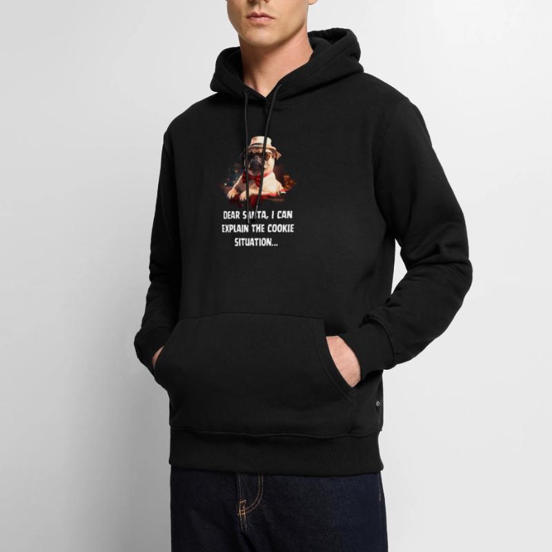 "Santa's Helper: Mops mit Cookie-Faible!" Männer Premium Bio Hoodie