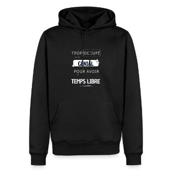 Too busy man - Men’s Premium Organic Hoodie - black - Front - Nico (187cm)