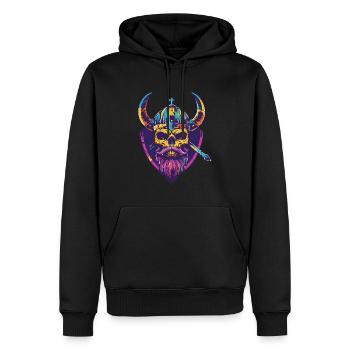 Viking Skeleton - Men’s Premium Organic Hoodie - black - Front - Nico (187cm)