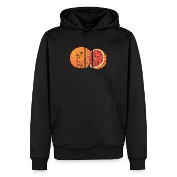Retro Vintage Grunge Style Grapefruit Blutorange - Männer Premium Bio Hoodie - Schwarz - Vorne - Nico (187cm)