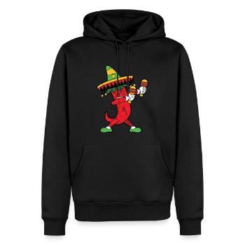 Retro Vintage Grunge Style Dabbing Dab Chili - Männer Premium Bio Hoodie - Schwarz - Vorne - Nico (187cm)