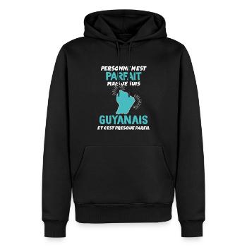 Le Guyanais Parfait Citation Drôle Guyane - Sweat à capuche Premium bio Homme - noir - Devant - Nico (187cm)