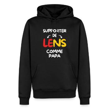 Supporter de Lens comme papa - Sweat à capuche Premium bio Homme - noir - Devant - Nico (187cm)