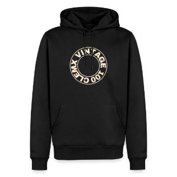 Clemx vintage ⚪ - Sweat à capuche Premium bio Homme - noir - Devant - Nico (187cm)