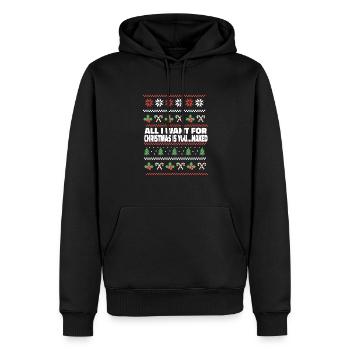Weihnachten Tout ce que je veux pour Noël, c’est toi nu - Sweat à capuche Premium bio Homme - noir - Devant - Nico (187cm)