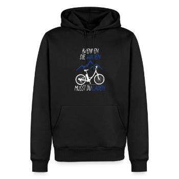 Brennen Die Waden Musst Du Laden E-Bike Fahrrad - Männer Premium Bio Hoodie - Schwarz - Vorne - Nico (187cm)