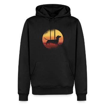 Dackel Hundehalter Hundebesitzer Geschenkidee - Männer Premium Bio Hoodie - Schwarz - Vorne - Nico (187cm)