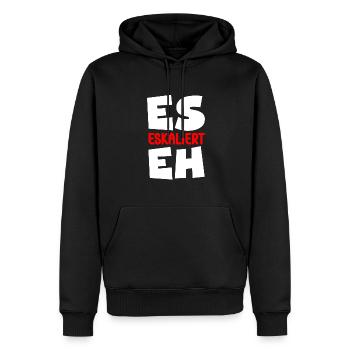 Party Spruch Trinkspruch Es Eskaliert Eh - Männer Premium Bio Hoodie - Schwarz - Vorne - Nico (187cm)