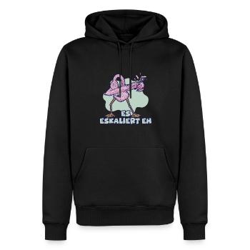 Party Spruch Trinkspruch Es Eskaliert Eh Flamingo - Männer Premium Bio Hoodie - Schwarz - Vorne - Nico (187cm)