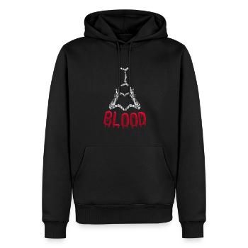 Halloween Costume Skeleton Vampire I Love Blood - Men’s Premium Organic Hoodie - black - Front - Nico (187cm)