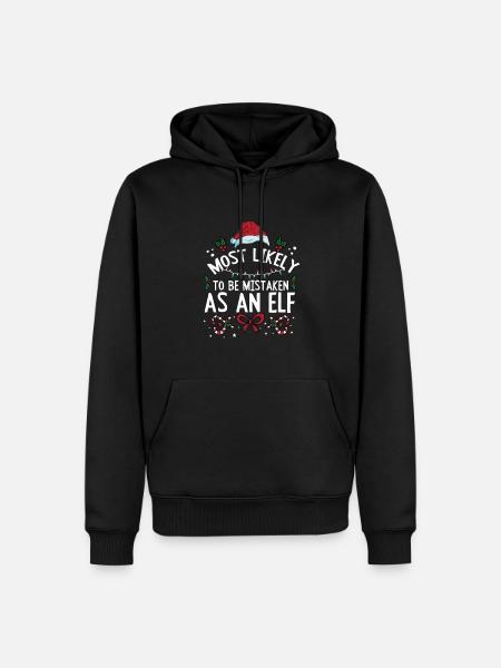 Christmas Most Likely To Be Mistaken As An Elf - Men’s Premium Organic Hoodie - black