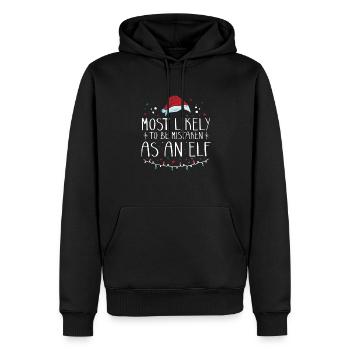 Christmas Most Likely To Be Mistaken As An Elf - Men’s Premium Organic Hoodie - black - Front - Nico (187cm)