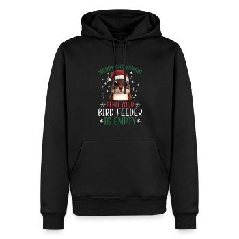 Joyeux Noël Écureuil Humour Drôle Spirituel - Sweat à capuche Premium bio Homme - noir - Devant - Nico (187cm)