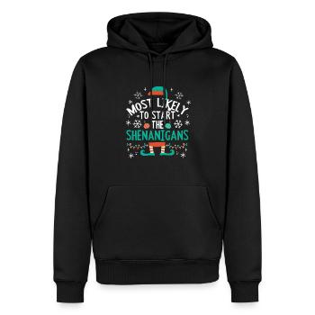 Fête de Noël en disant humour drôle spirituel Noël - Sweat à capuche Premium bio Homme - noir - Devant - Nico (187cm)