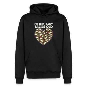 30e anniversaire cadeau idée Tacos humour drôle - Sweat à capuche Premium bio Homme - noir - Devant - Nico (187cm)