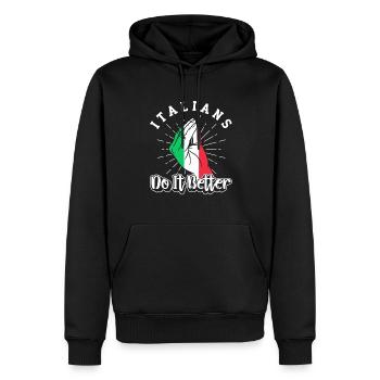 Italiener Italienerin Italien Lustiger Spruch - Männer Premium Bio Hoodie - Schwarz - Vorne - Nico (187cm)