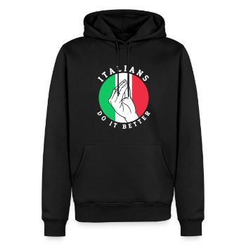 Italiener Italien Lustiger Spruch Geschenkidee - Männer Premium Bio Hoodie - Schwarz - Vorne - Nico (187cm)